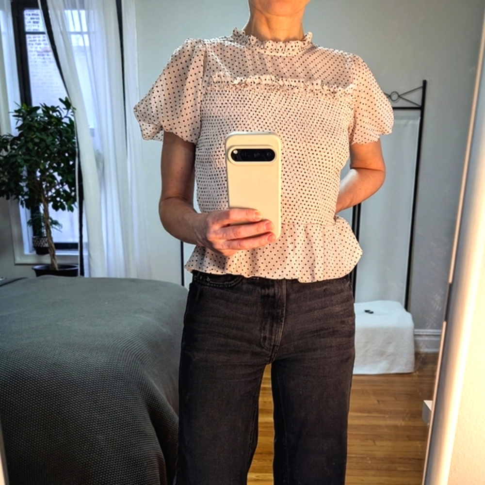 Polka Dot Ruffle Blouse - Picture 5 of 6